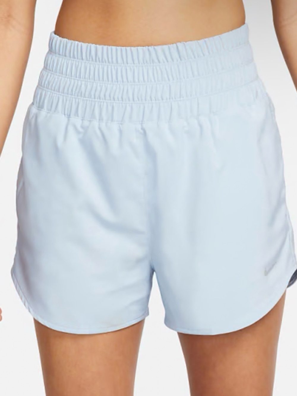 Nike One Women's Dri Fit Pale Blue High-Waist Athletic Shorts